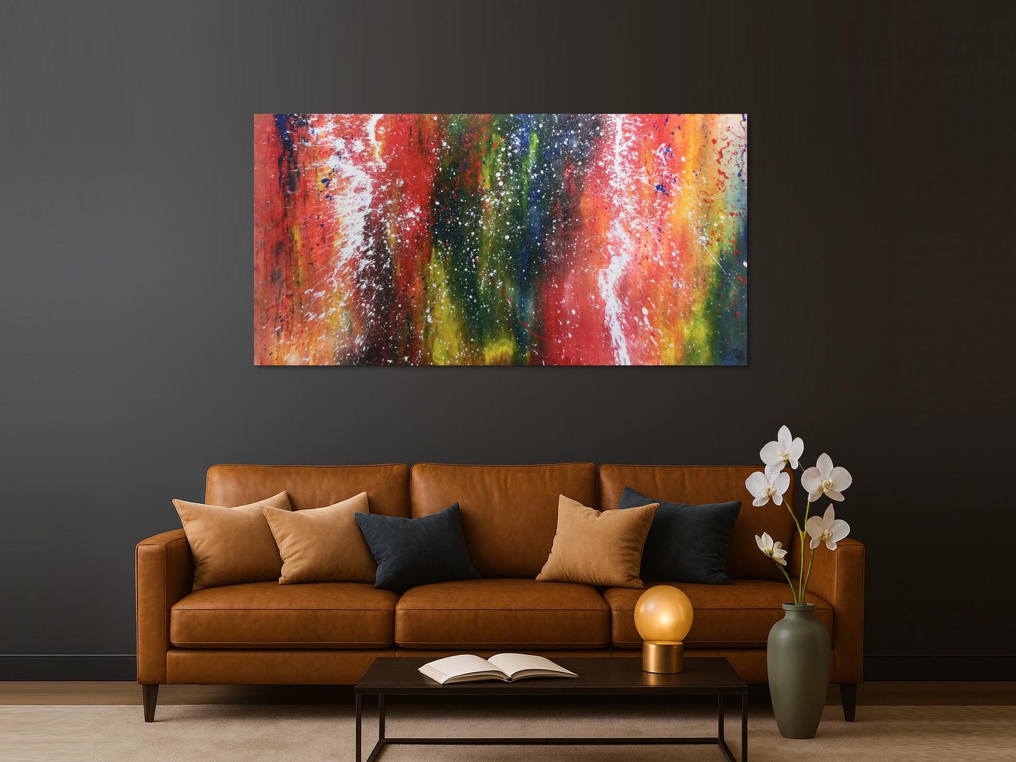 Buntes abstraltes Acrylbild modern viele Farben