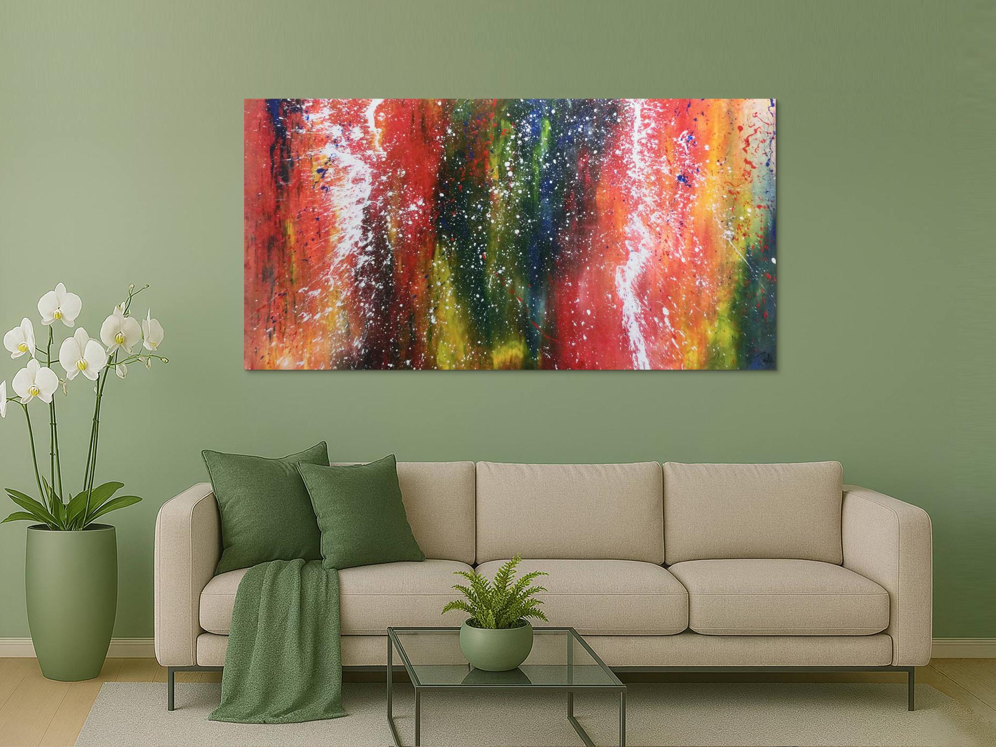 Buntes abstraltes Acrylbild modern viele Farben