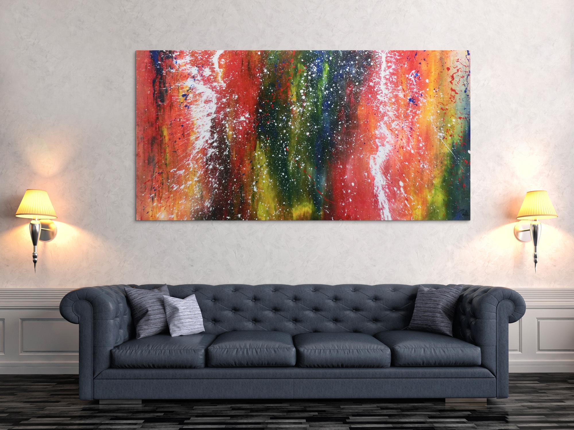 Buntes abstraltes Acrylbild modern viele Farben