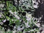 Detailaufnahme Modernes Acrylbild abstrakt grün schwarz weiß