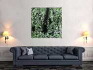 Modernes Acrylbild abstrakt grün schwarz weiß