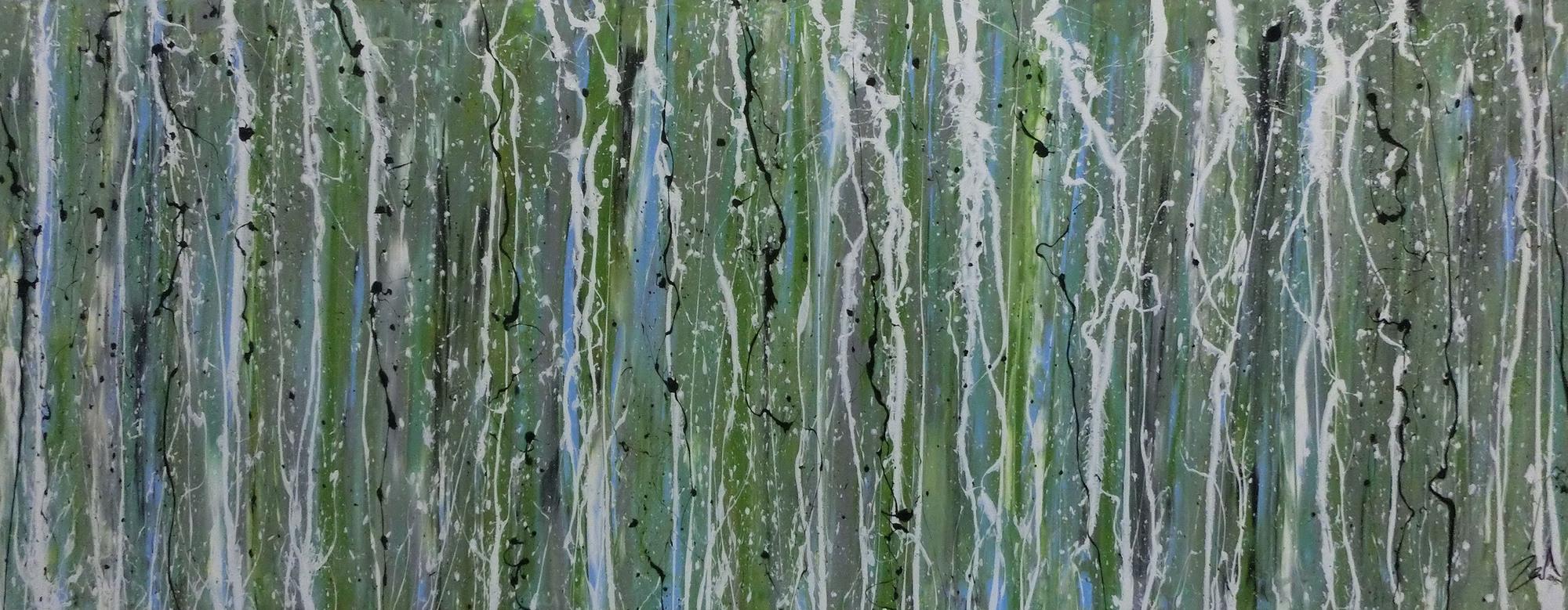 Schlichtes Acrylbild abstrakt modern grün