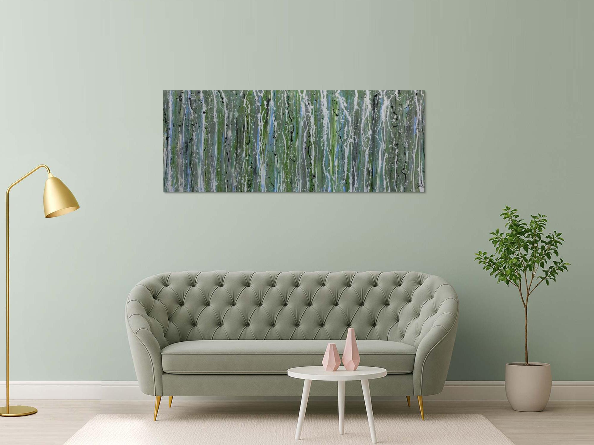 Schlichtes Acrylbild abstrakt modern grün