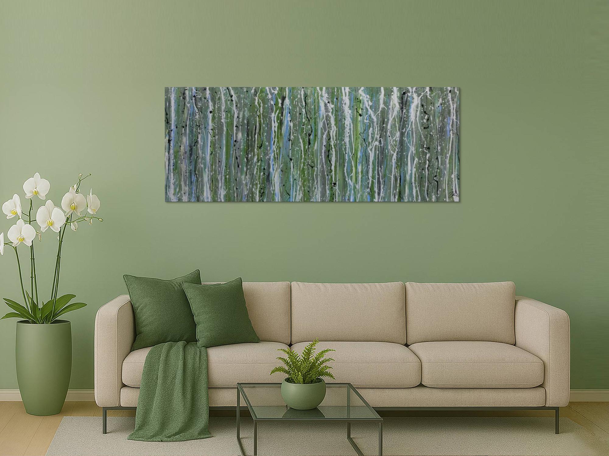 Schlichtes Acrylbild abstrakt modern grün