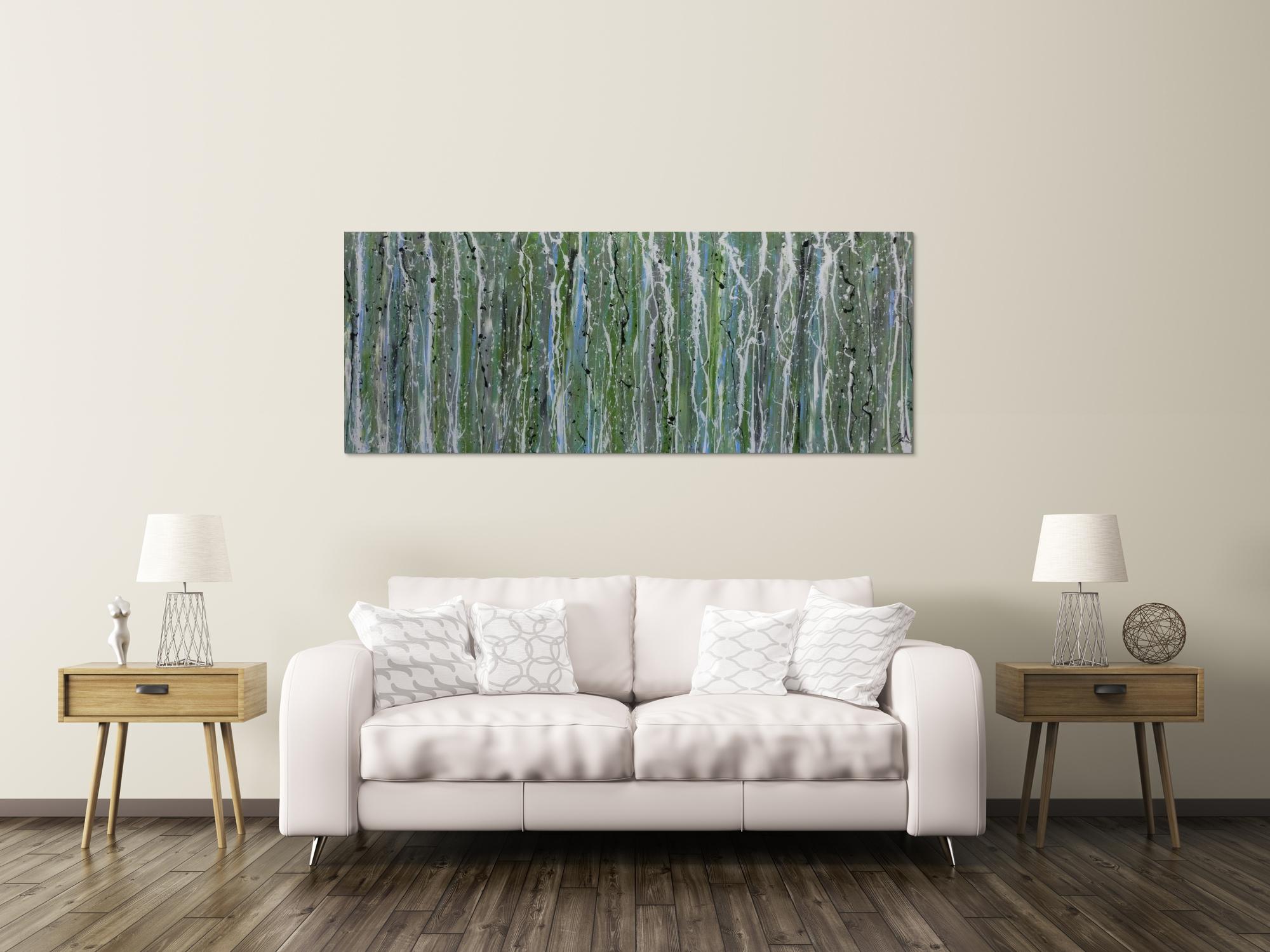 Schlichtes Acrylbild abstrakt modern grün