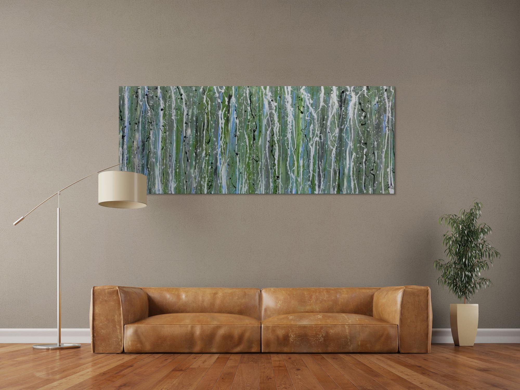 Schlichtes Acrylbild abstrakt modern grün