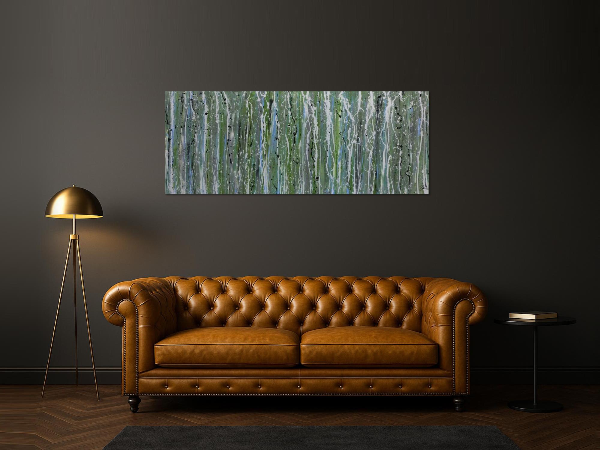 Schlichtes Acrylbild abstrakt modern grün