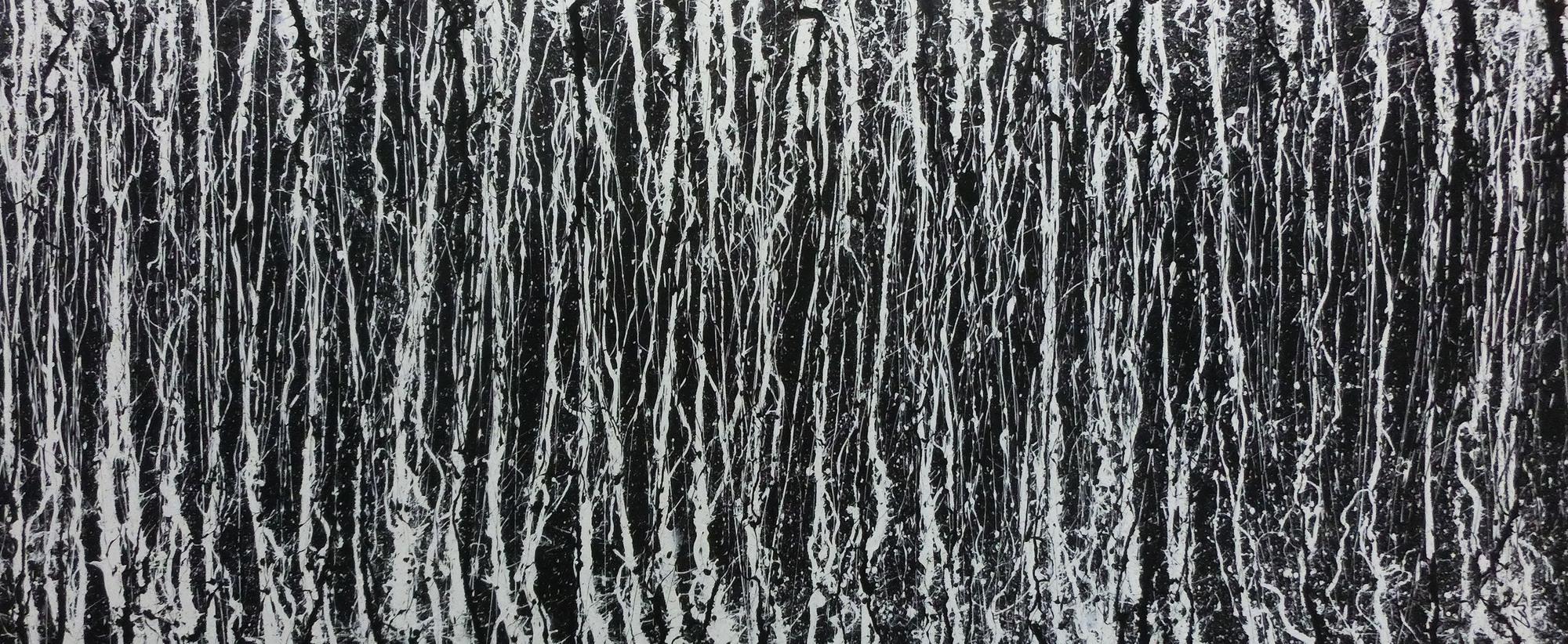 Modernes Acrylbild abstrakt schwarz weiß