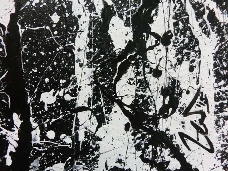 Hochwertige Kunst auf Leinwand Modernes Acrylbild abstrakt schwarz weiß