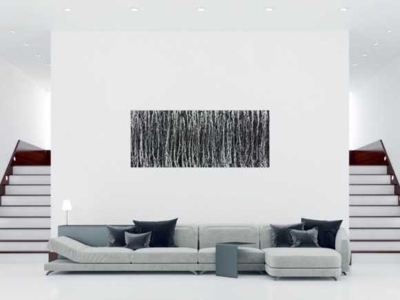 Modernes Acrylbild abstrakt schwarz weiß