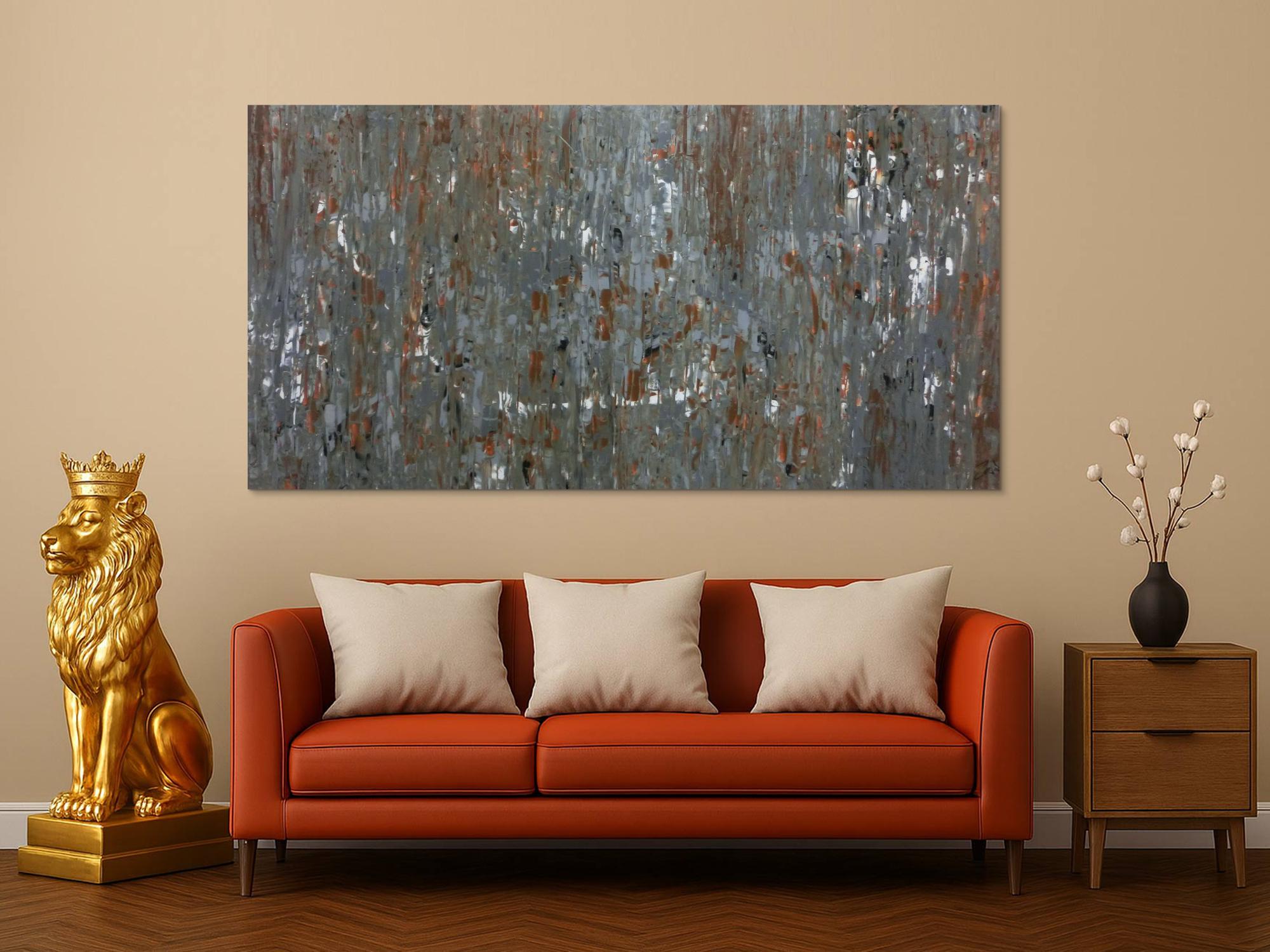 Abstraktes Acrylbild mdoern braun grau schlicht