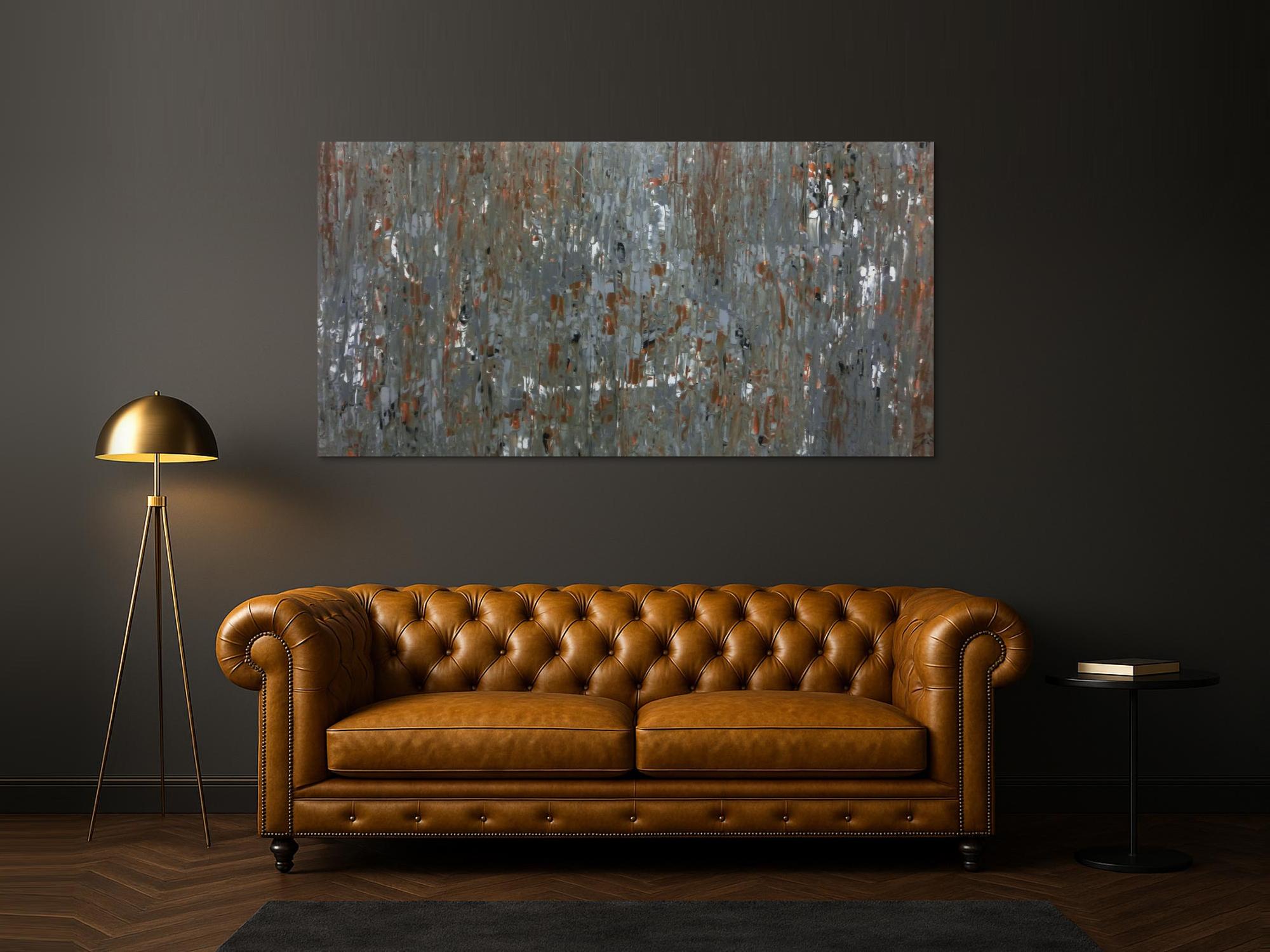 Abstraktes Acrylbild mdoern braun grau schlicht