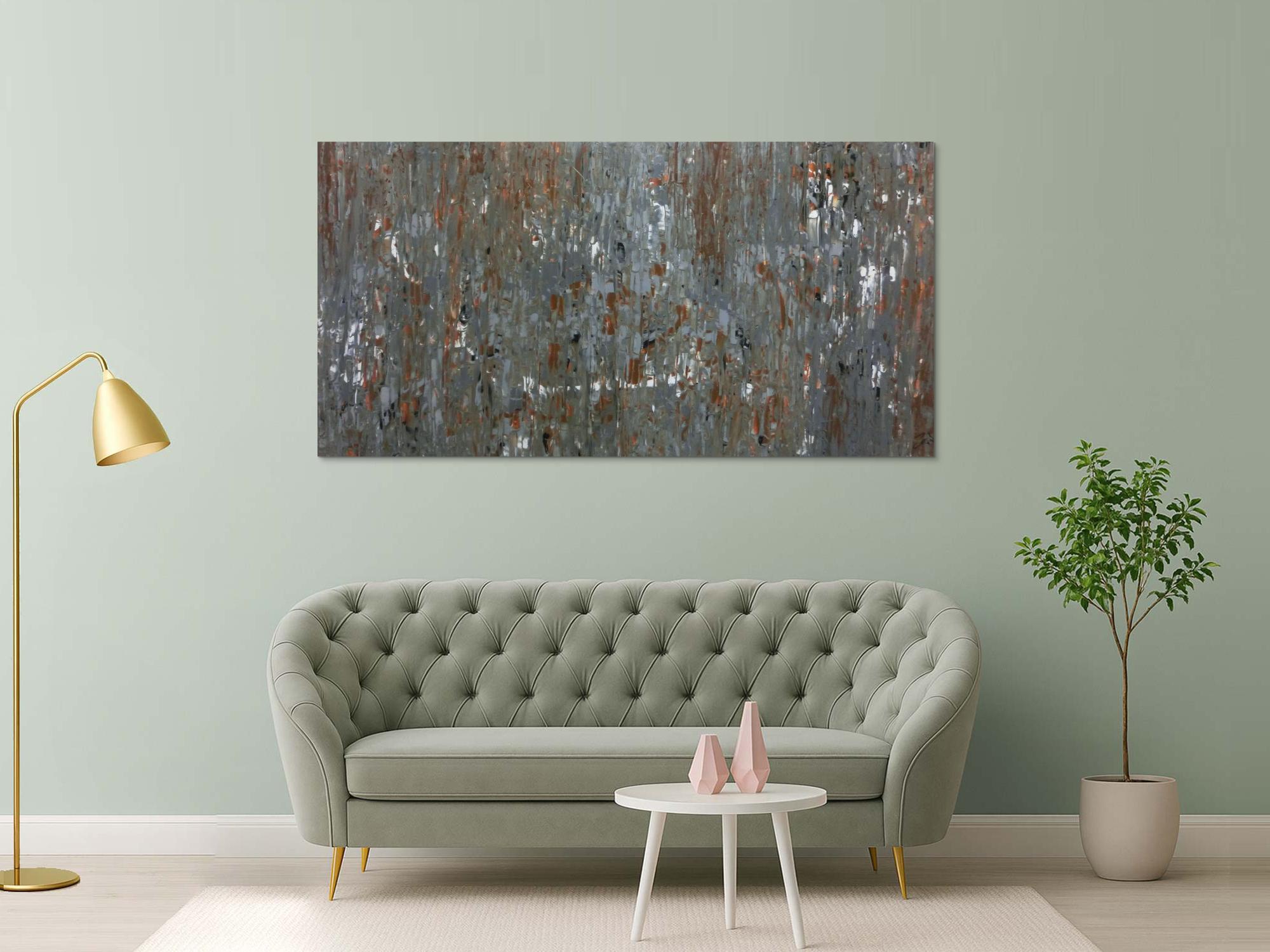 Abstraktes Acrylbild mdoern braun grau schlicht