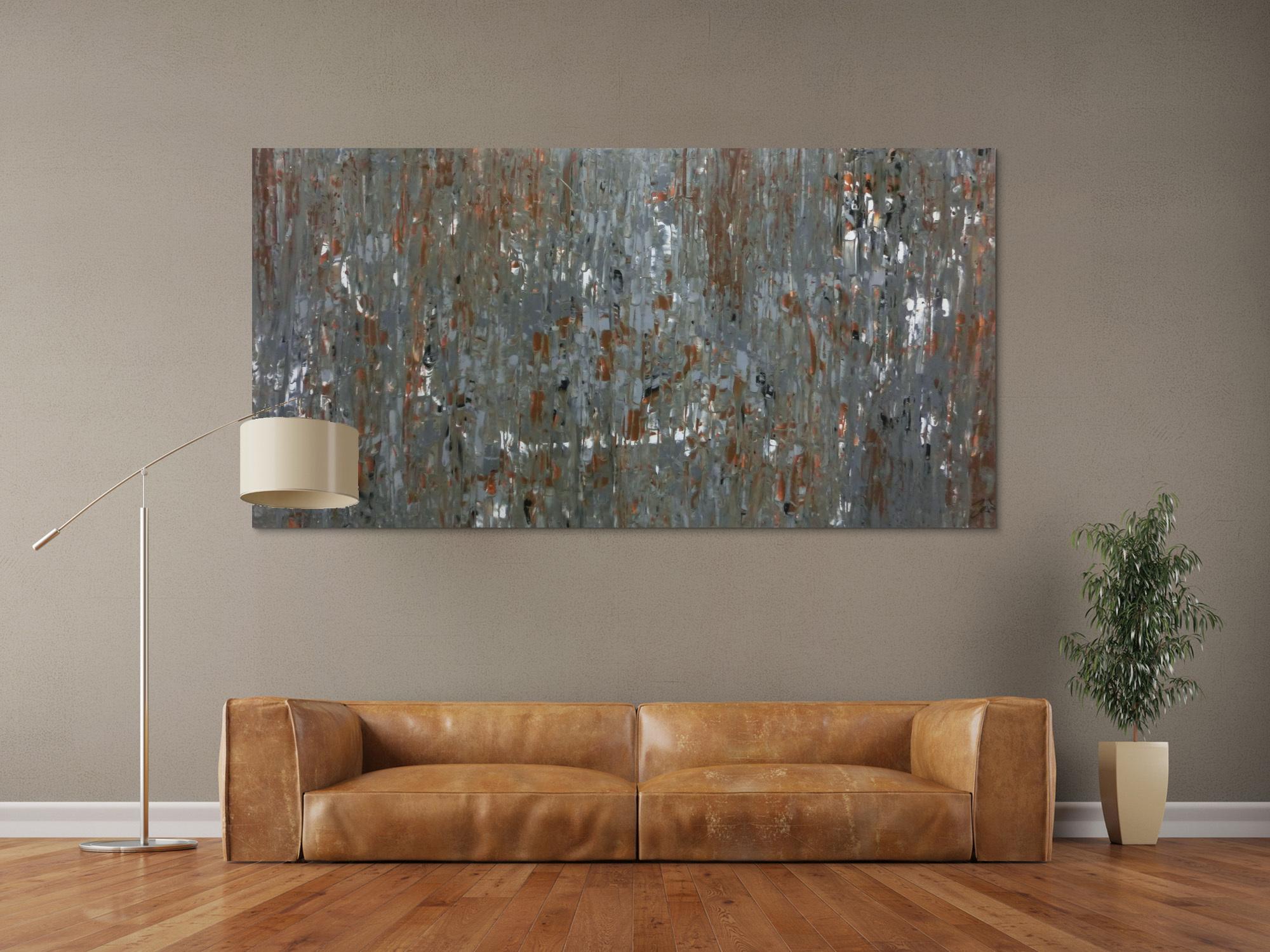 Abstraktes Acrylbild mdoern braun grau schlicht