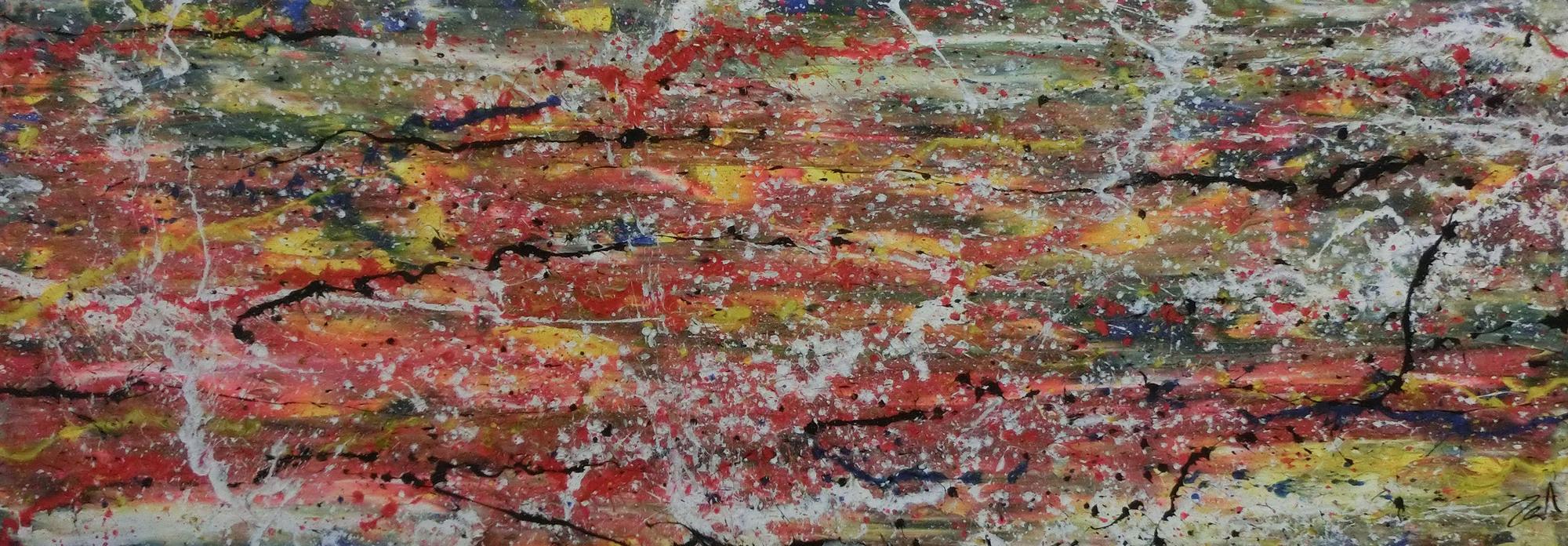 Abstraktes modernes Acrylbild viele Farben bunt
