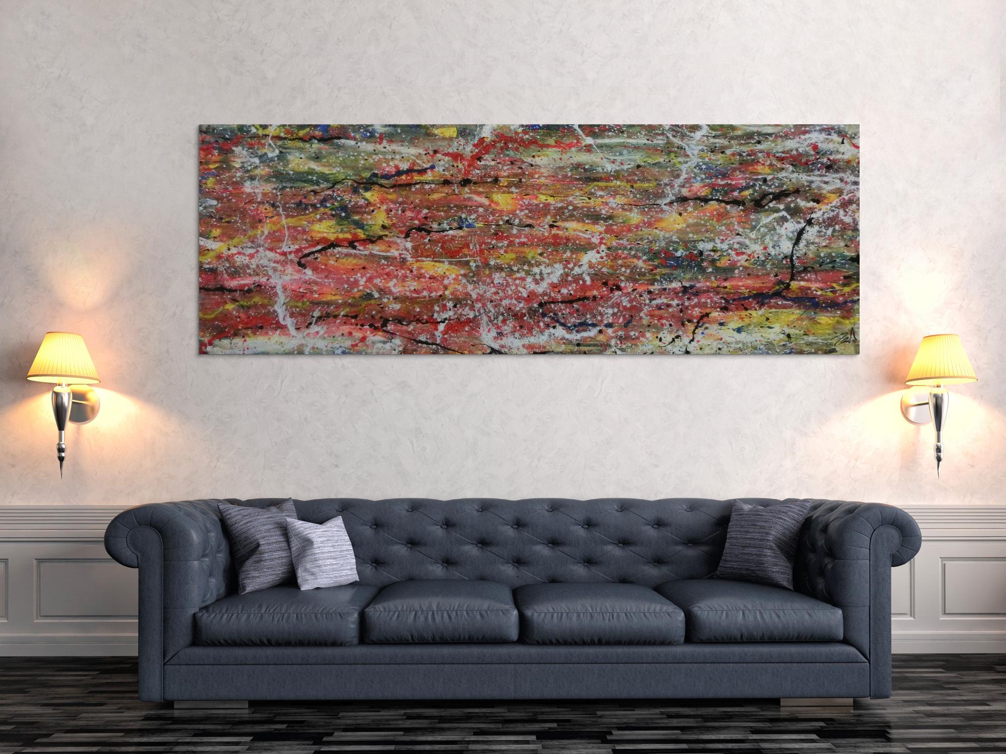 Abstraktes modernes Acrylbild viele Farben bunt