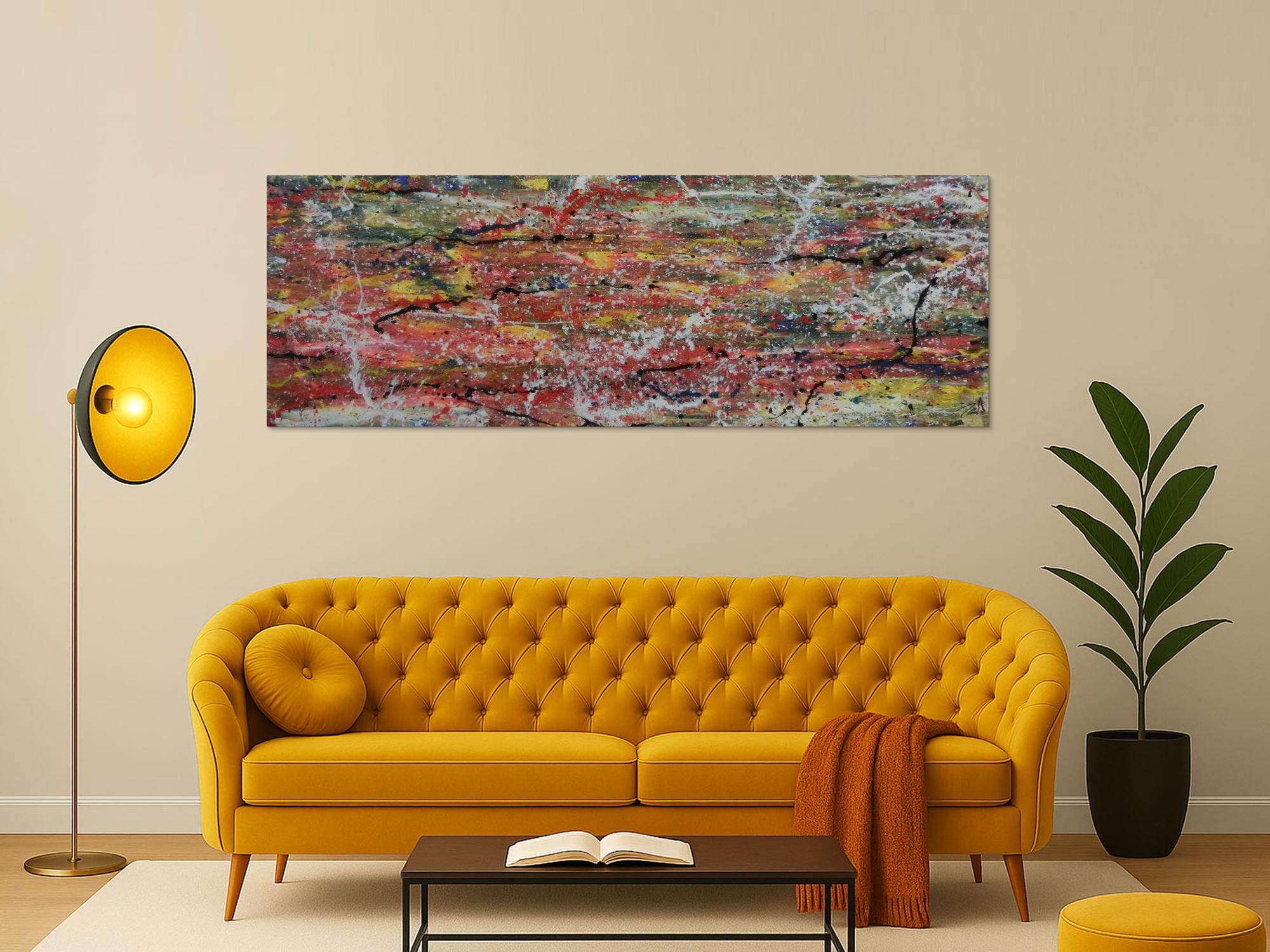 Abstraktes modernes Acrylbild viele Farben bunt