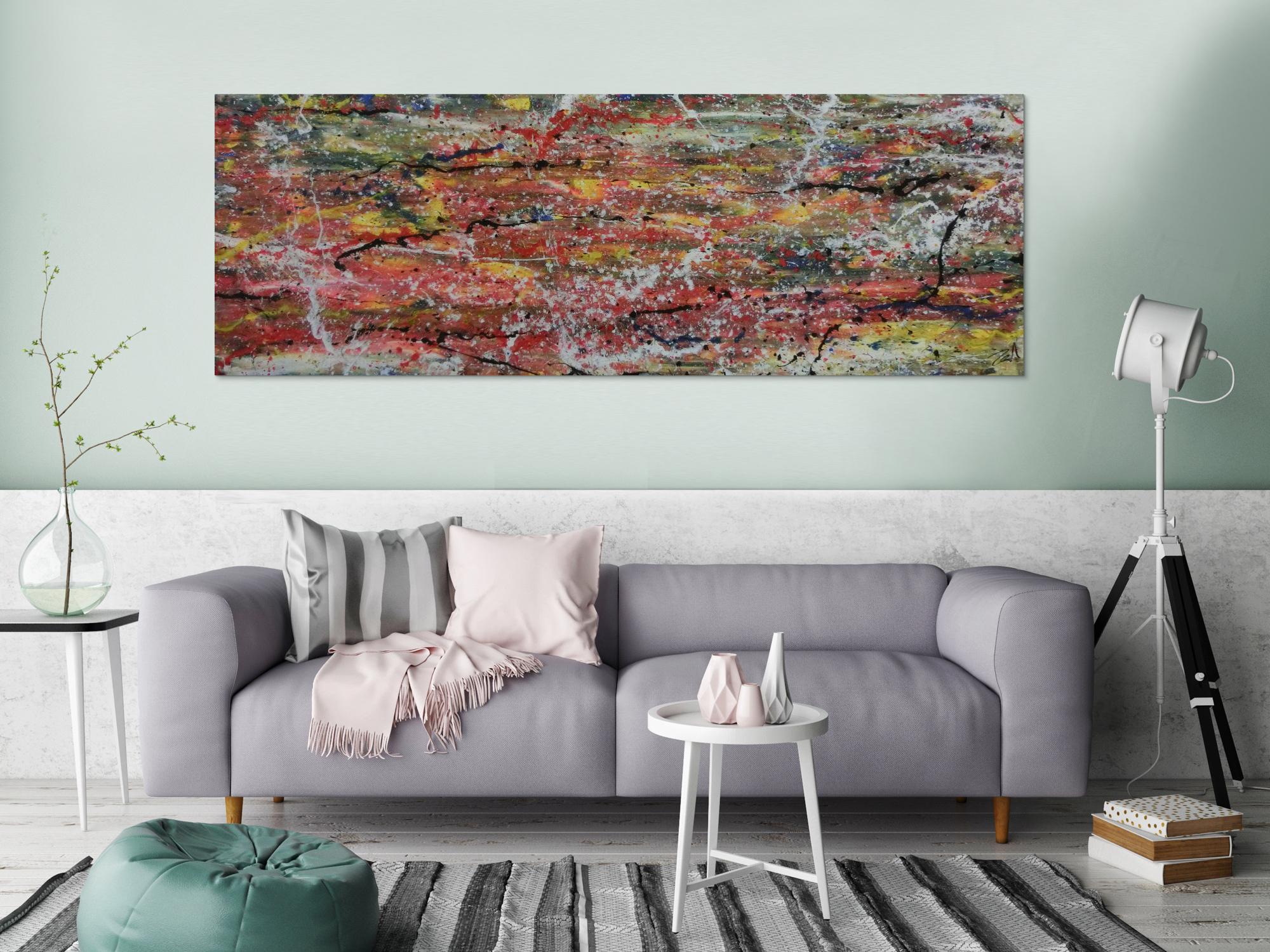 Abstraktes modernes Acrylbild viele Farben bunt