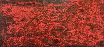 Modernes Gemälde abstrakt rot schwarz schlicht