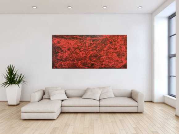 Modernes Gemälde abstrakt rot schwarz schlicht