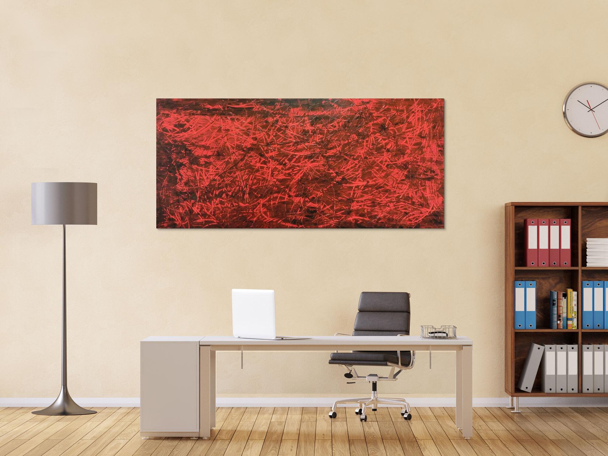 Modernes Gemälde abstrakt rot schwarz schlicht