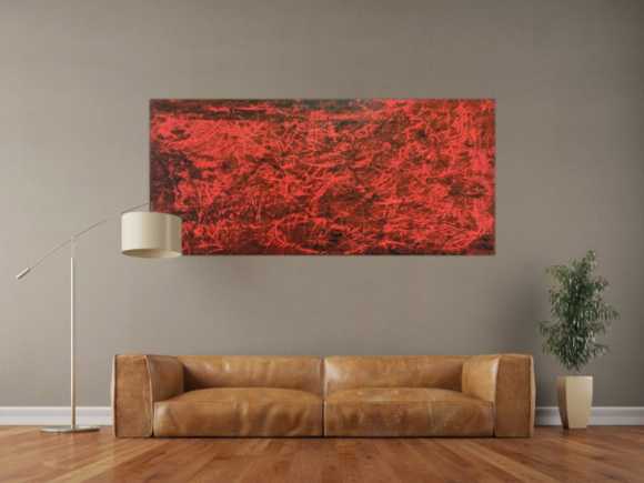 Modernes Gemälde abstrakt rot schwarz schlicht