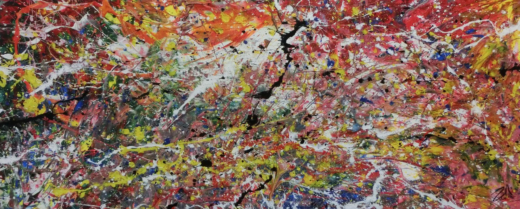 Abstraktes Acrylbild bunt