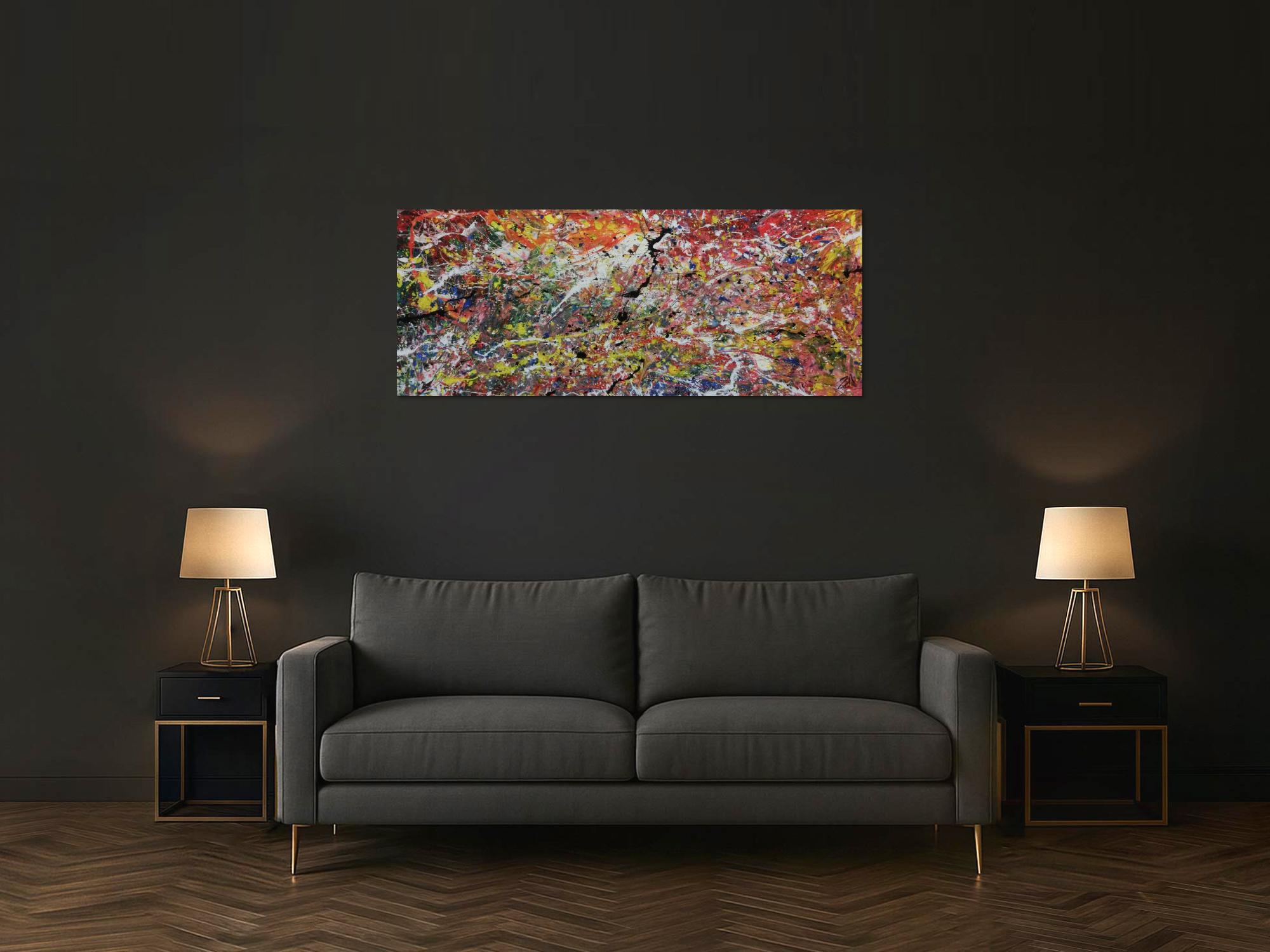 Abstraktes Acrylbild bunt