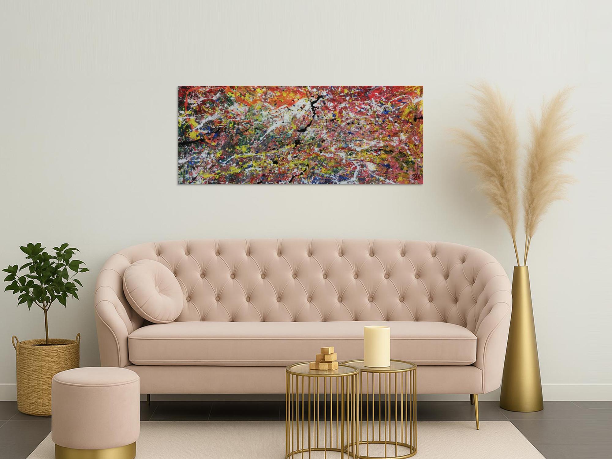 Abstraktes Acrylbild bunt