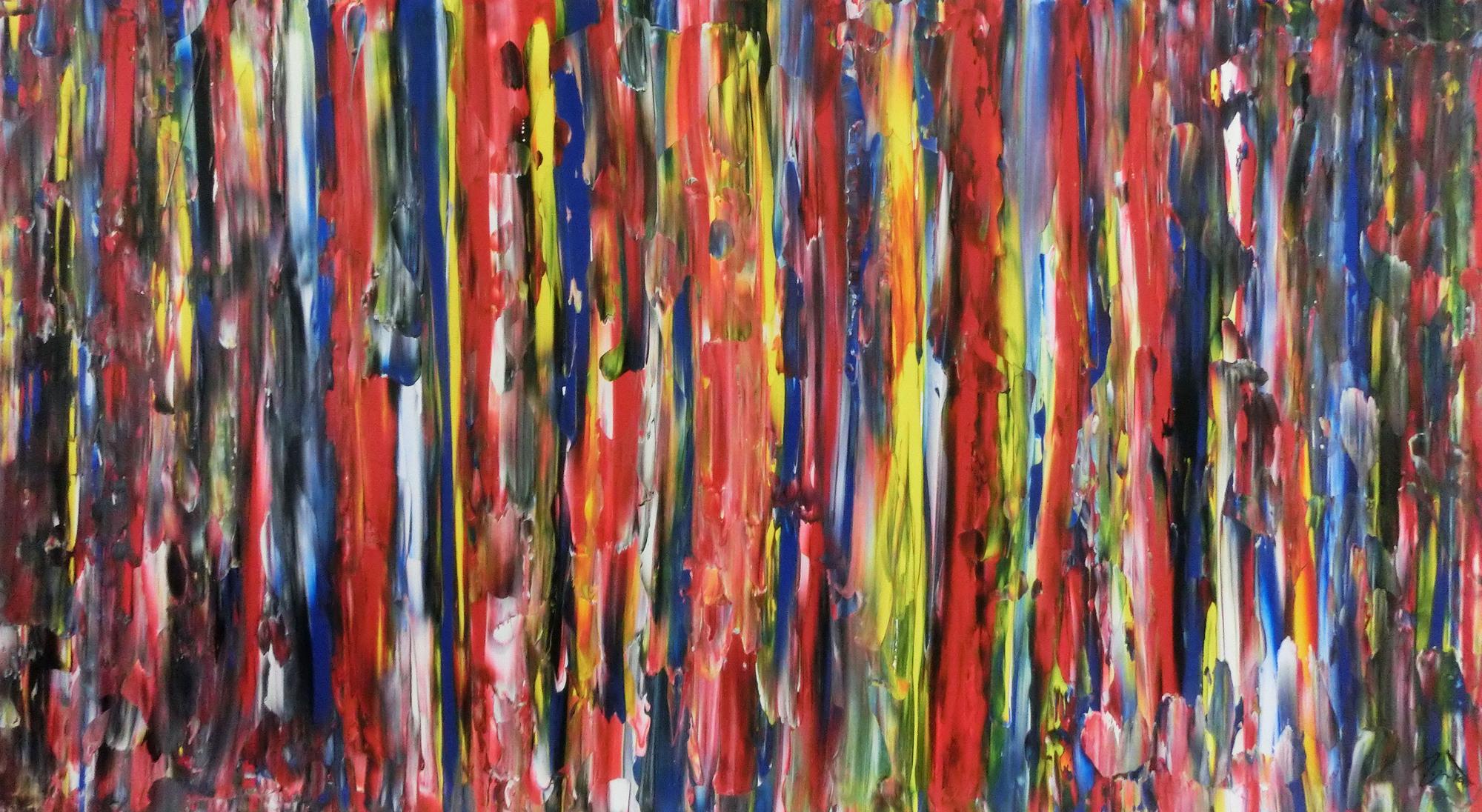 Modernes buntes Acrylbild abstrakt viele Farben