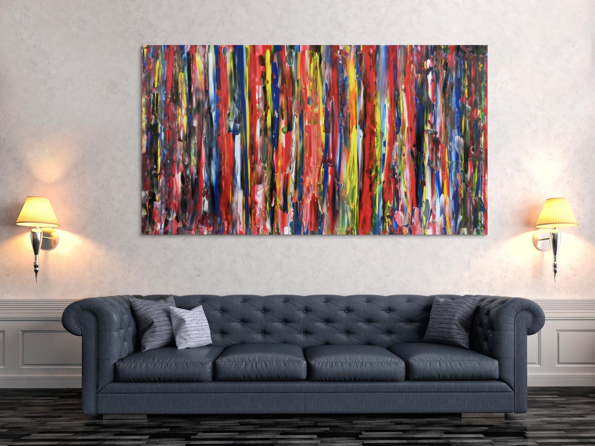 Modernes buntes Acrylbild abstrakt viele Farben