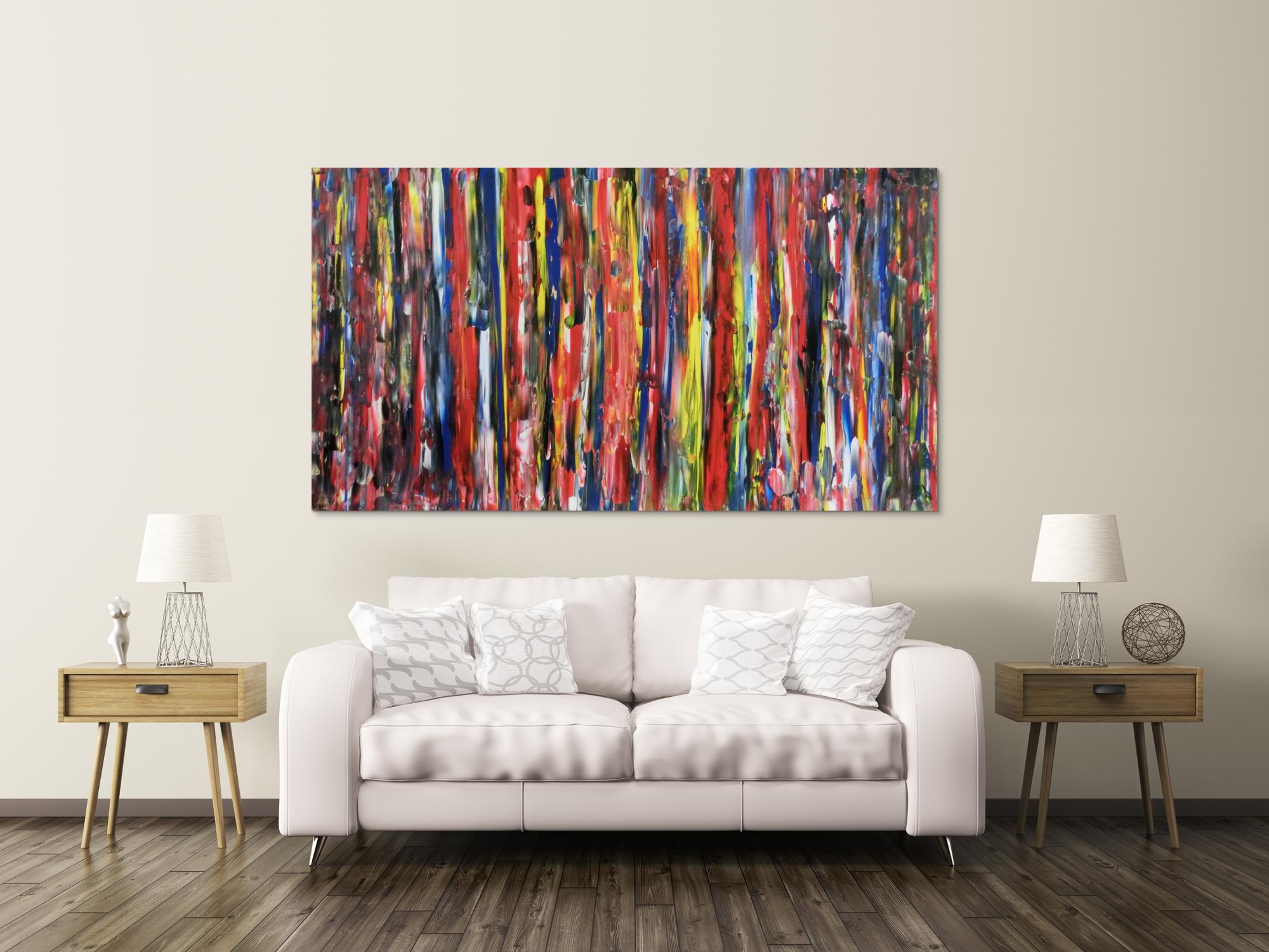 Modernes buntes Acrylbild abstrakt viele Farben