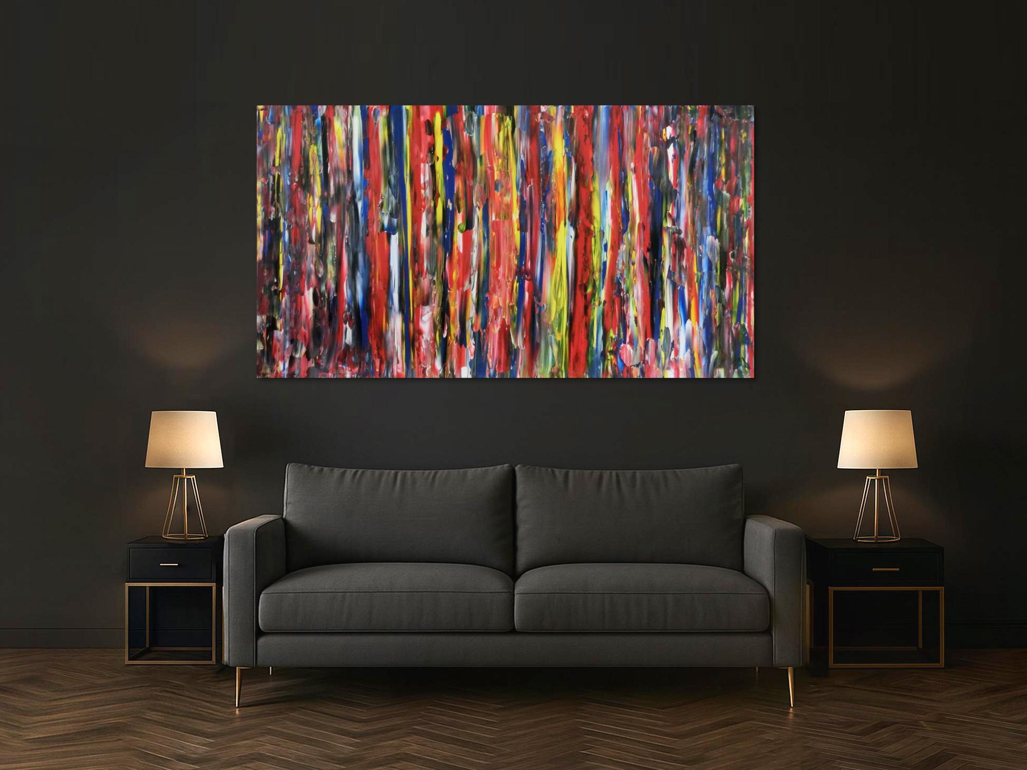 Modernes buntes Acrylbild abstrakt viele Farben