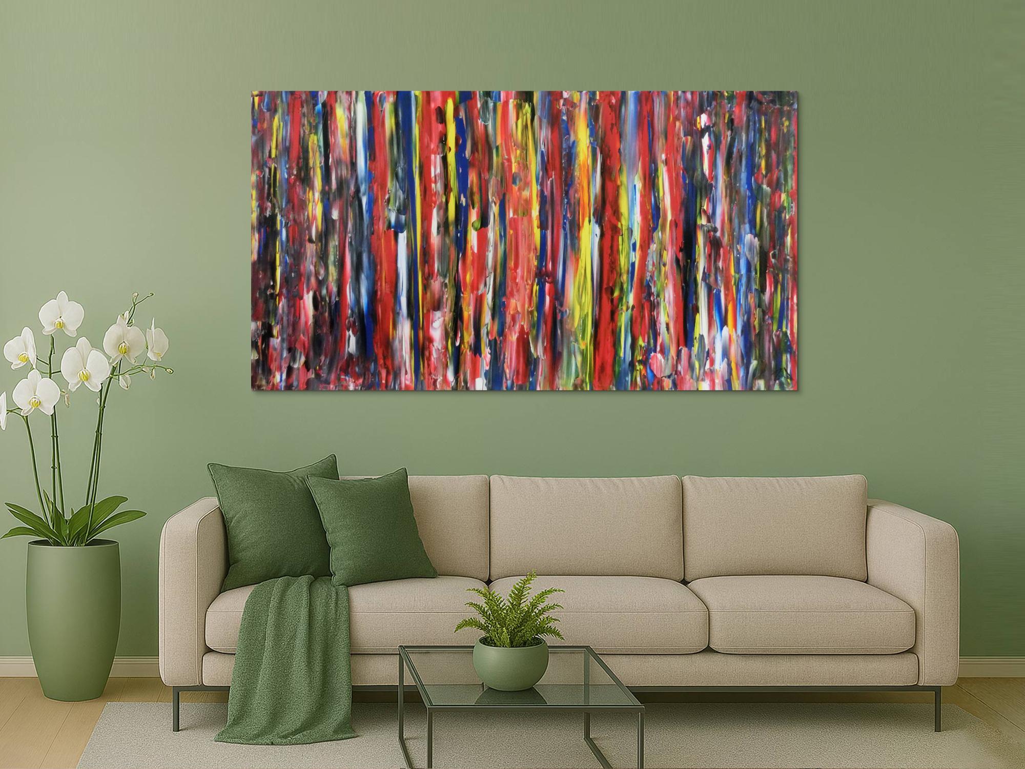 Modernes buntes Acrylbild abstrakt viele Farben