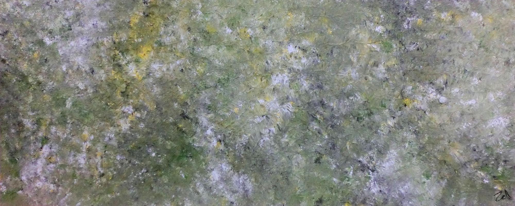 Abstraktes Acrylbild modern grün grau