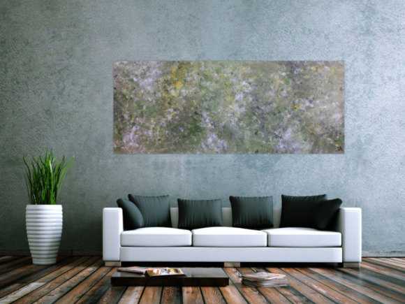 Abstraktes Acrylbild modern grün grau