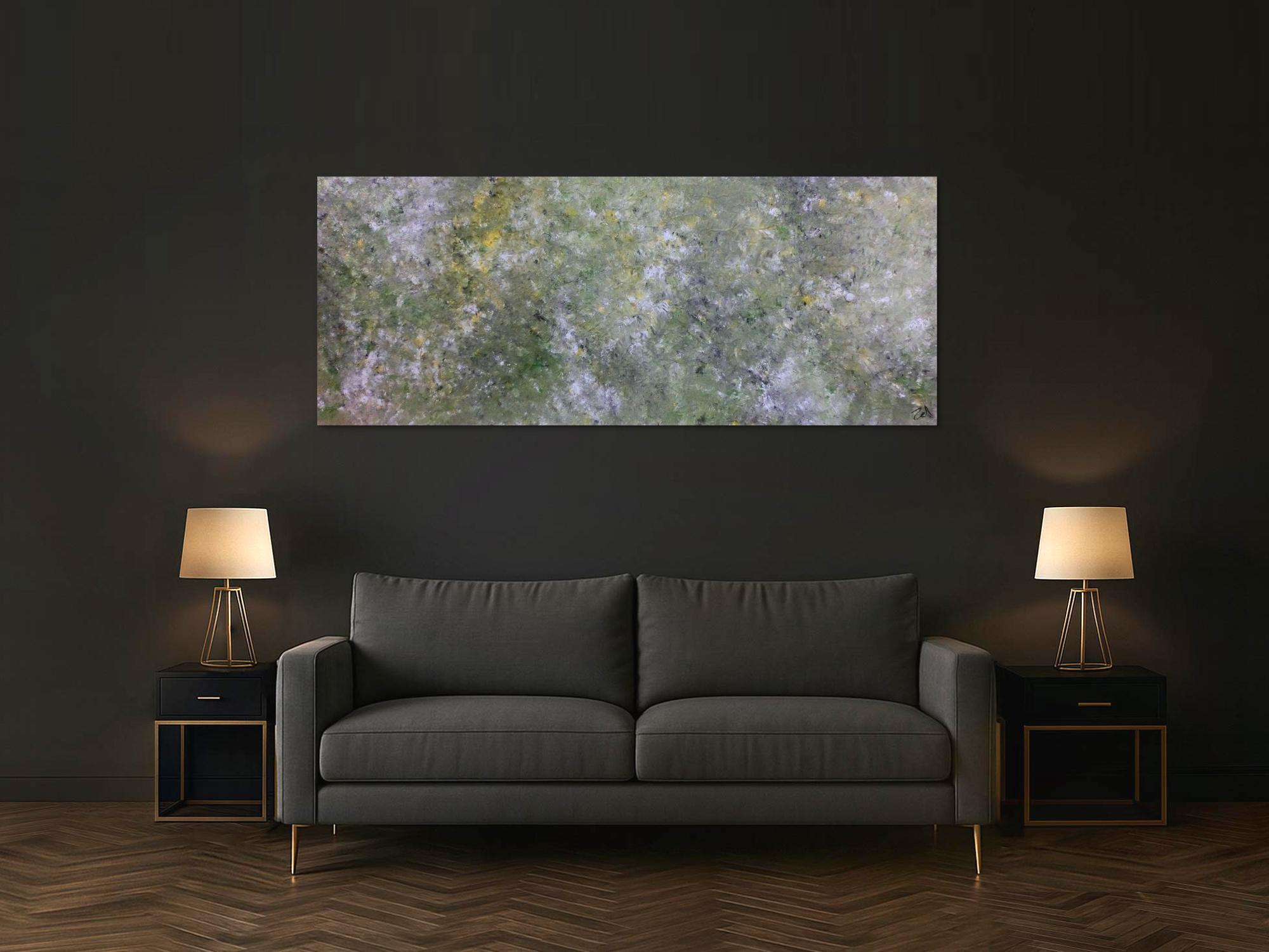 Abstraktes Acrylbild modern grün grau