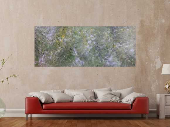 Abstraktes Acrylbild modern grün grau