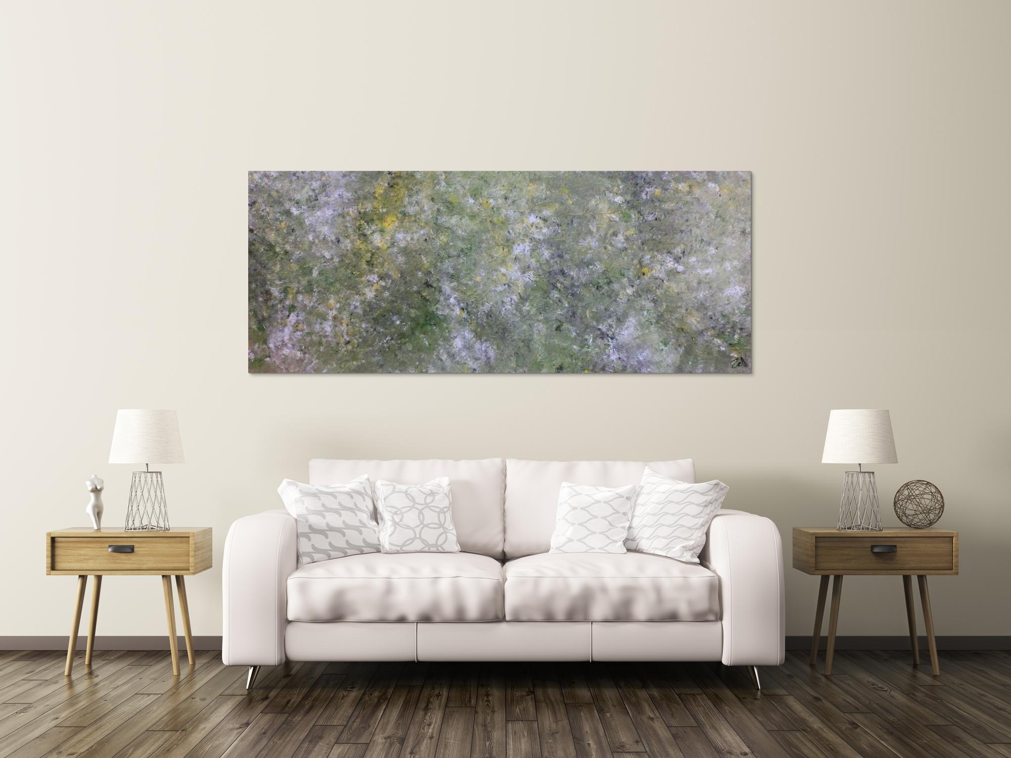 Abstraktes Acrylbild modern grün grau