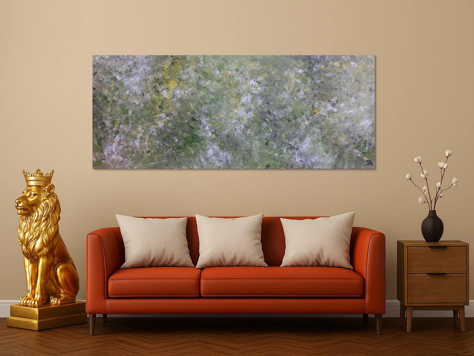 Abstraktes Acrylbild modern grün grau