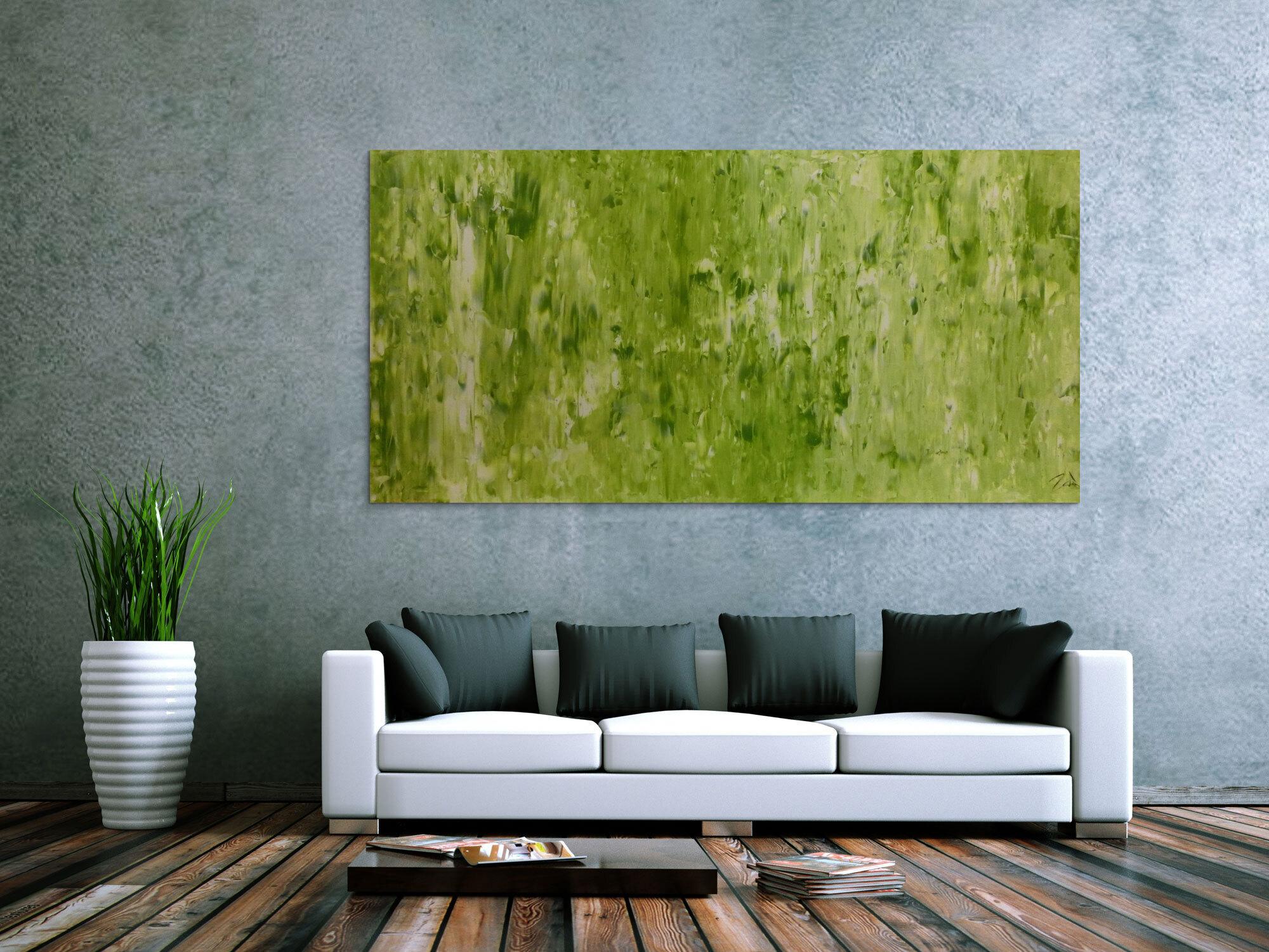 Abstraktes Acrylbild Gemälde grün modern