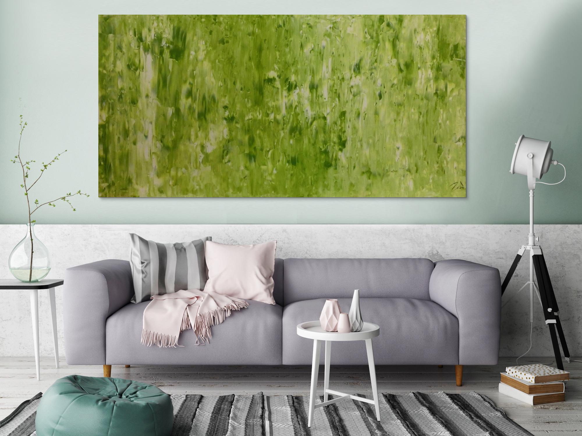 Abstraktes Acrylbild Gemälde grün modern