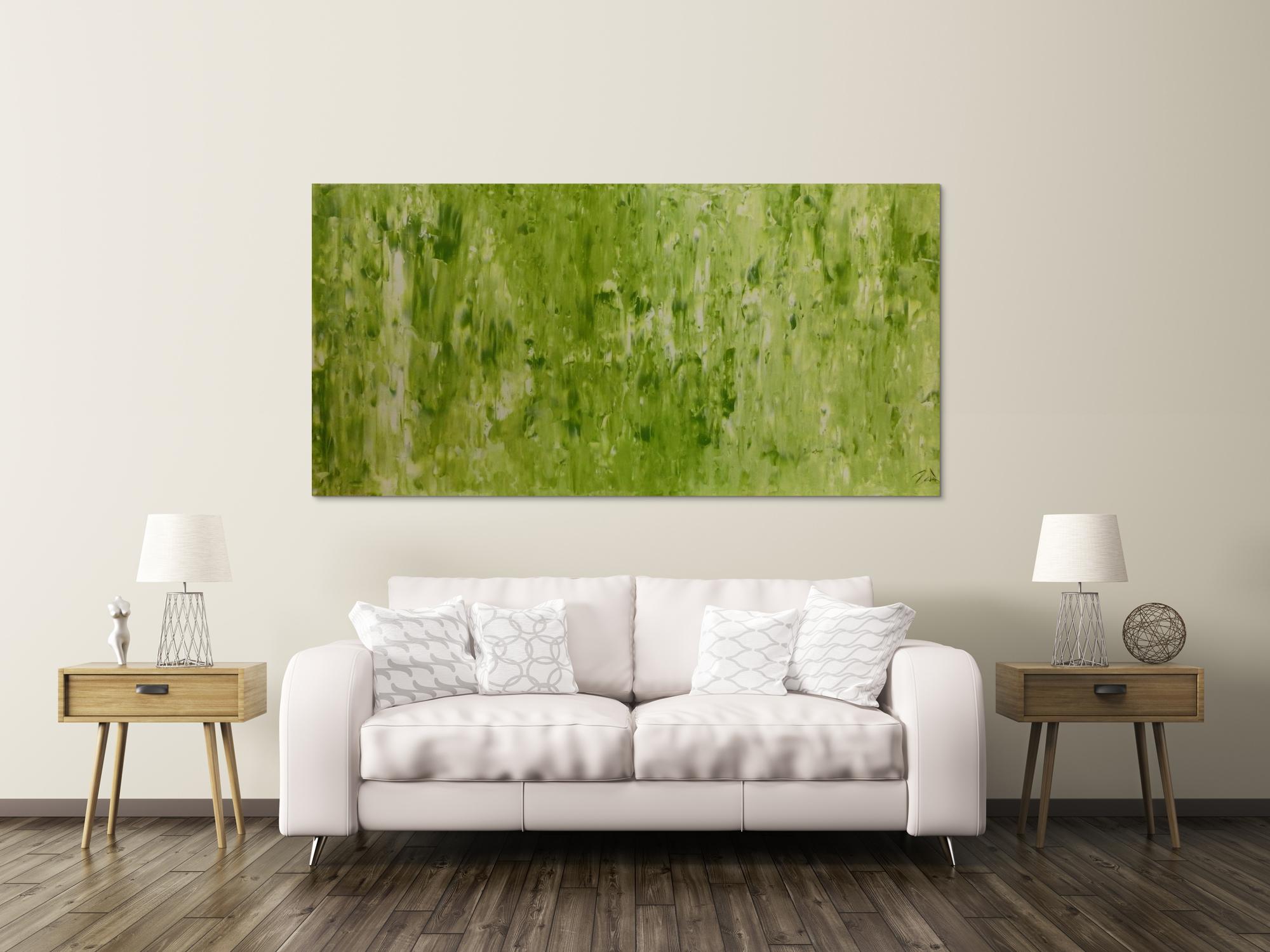 Abstraktes Acrylbild Gemälde grün modern