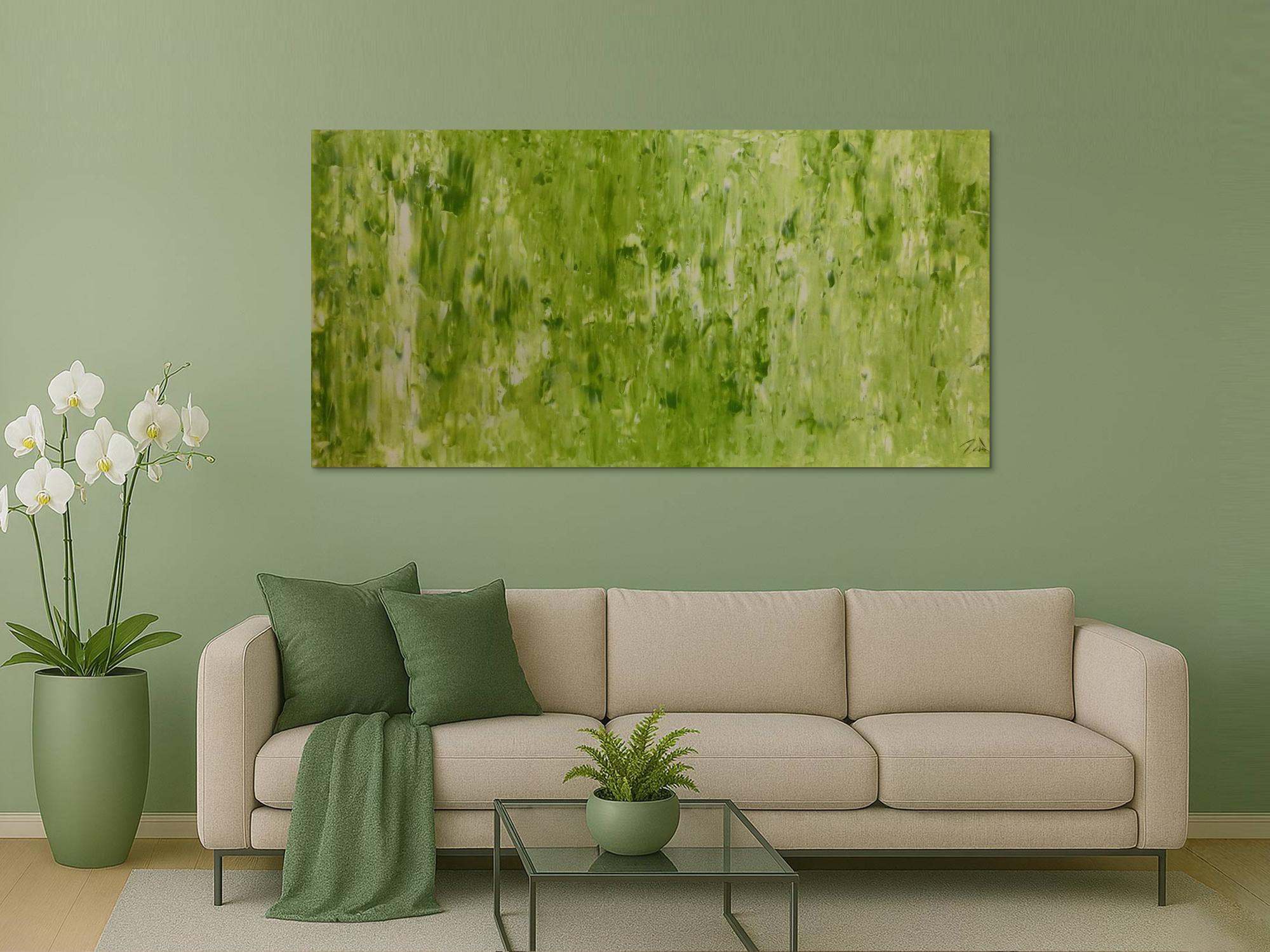 Abstraktes Acrylbild Gemälde grün modern