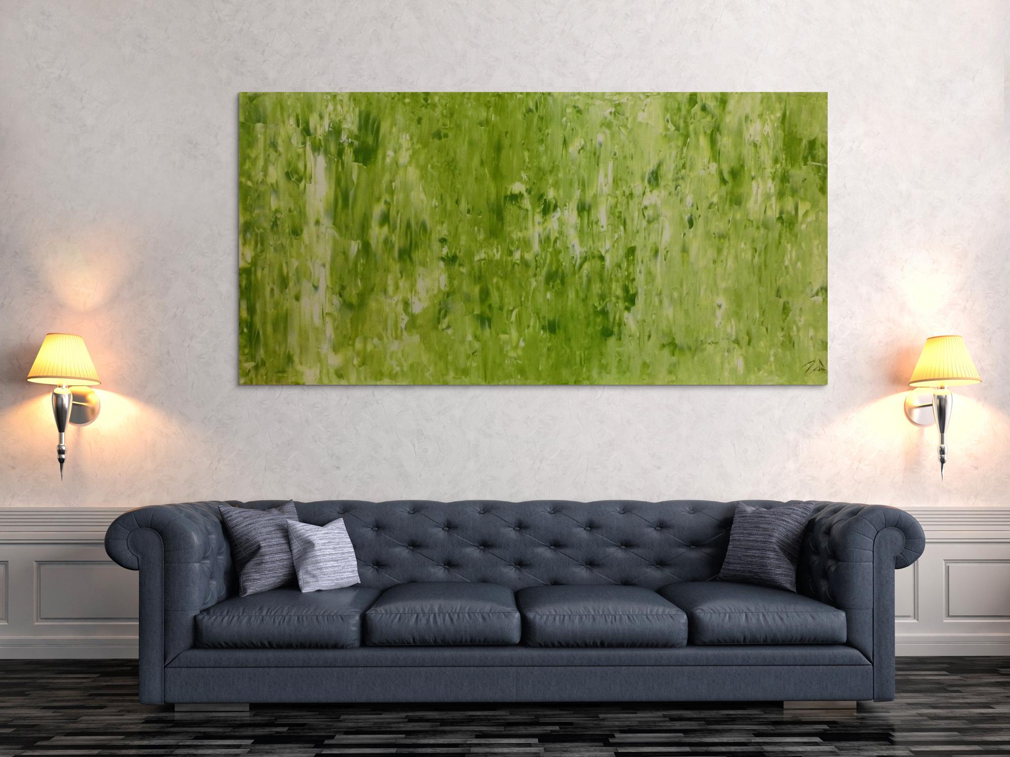 Abstraktes Acrylbild Gemälde grün modern