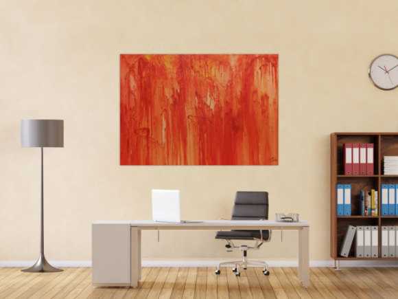 Abstraktes Acrylbild modern in orange