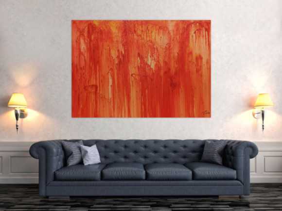 Abstraktes Acrylbild modern in orange