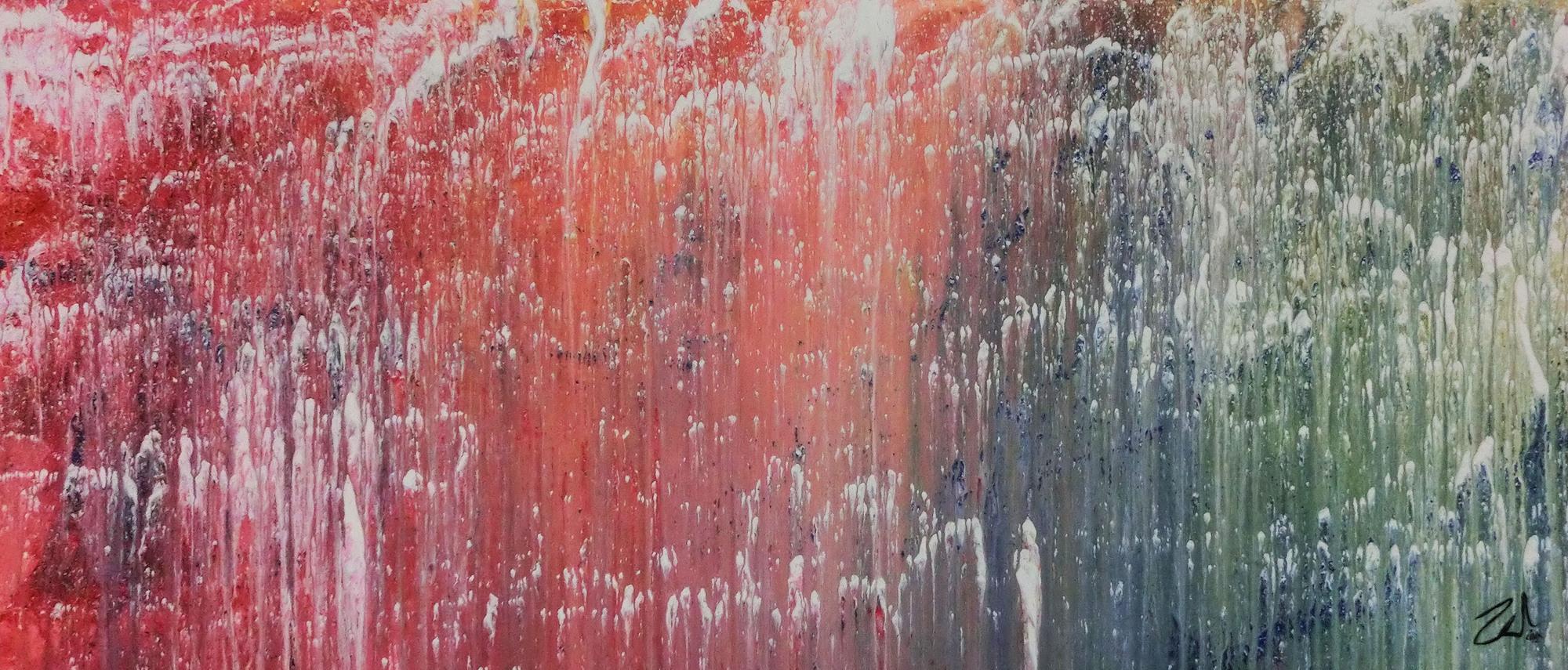 Modernes Acrylbild abstrakt bunt viele Farben