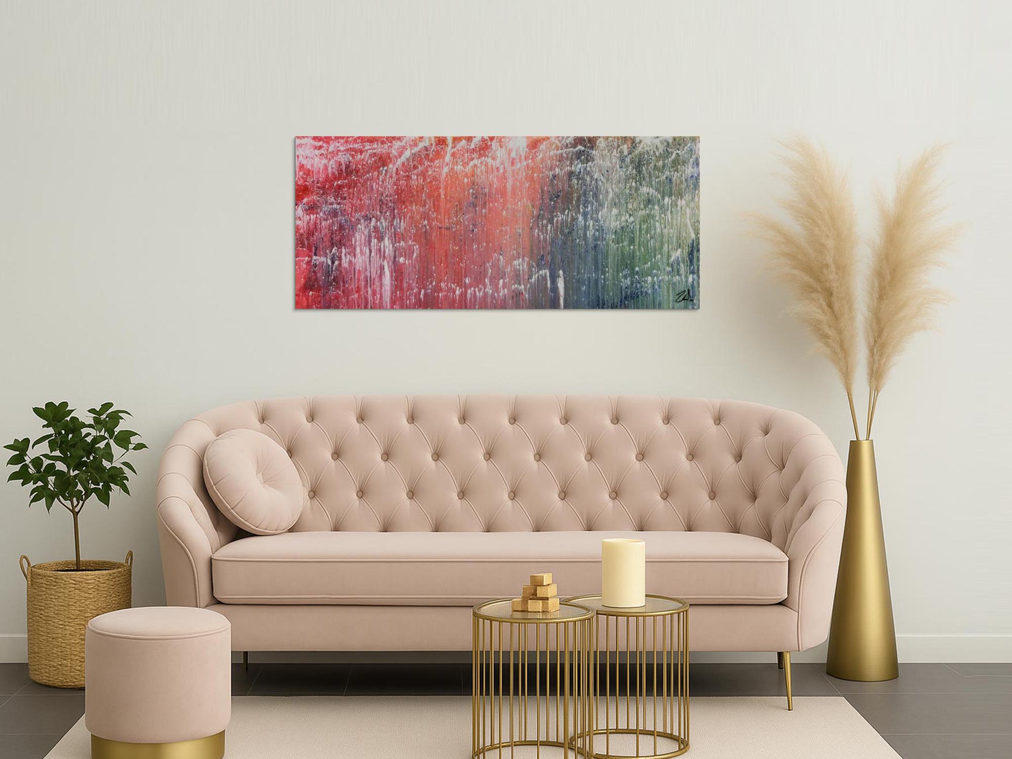 Modernes Acrylbild abstrakt bunt viele Farben