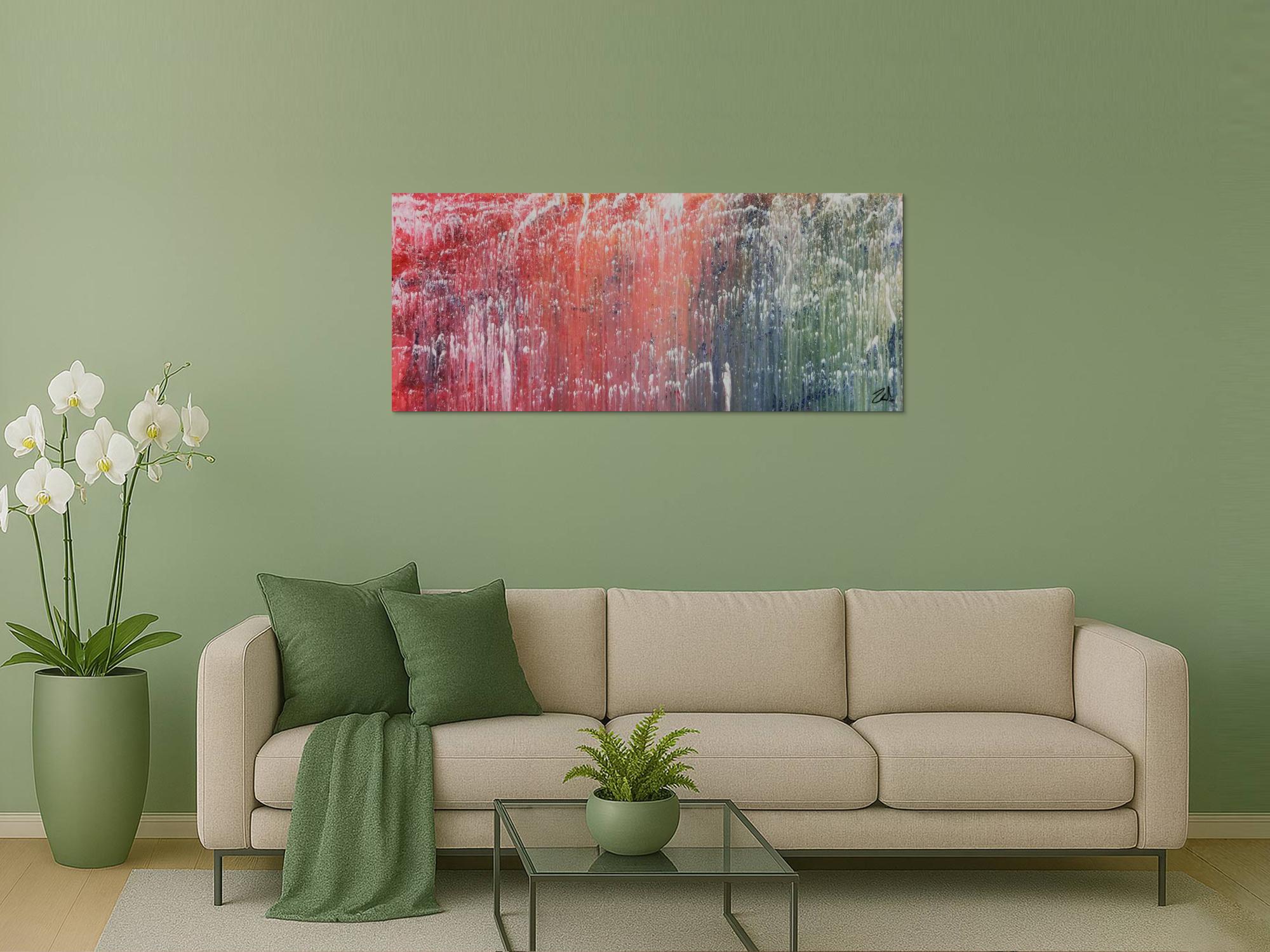 Modernes Acrylbild abstrakt bunt viele Farben